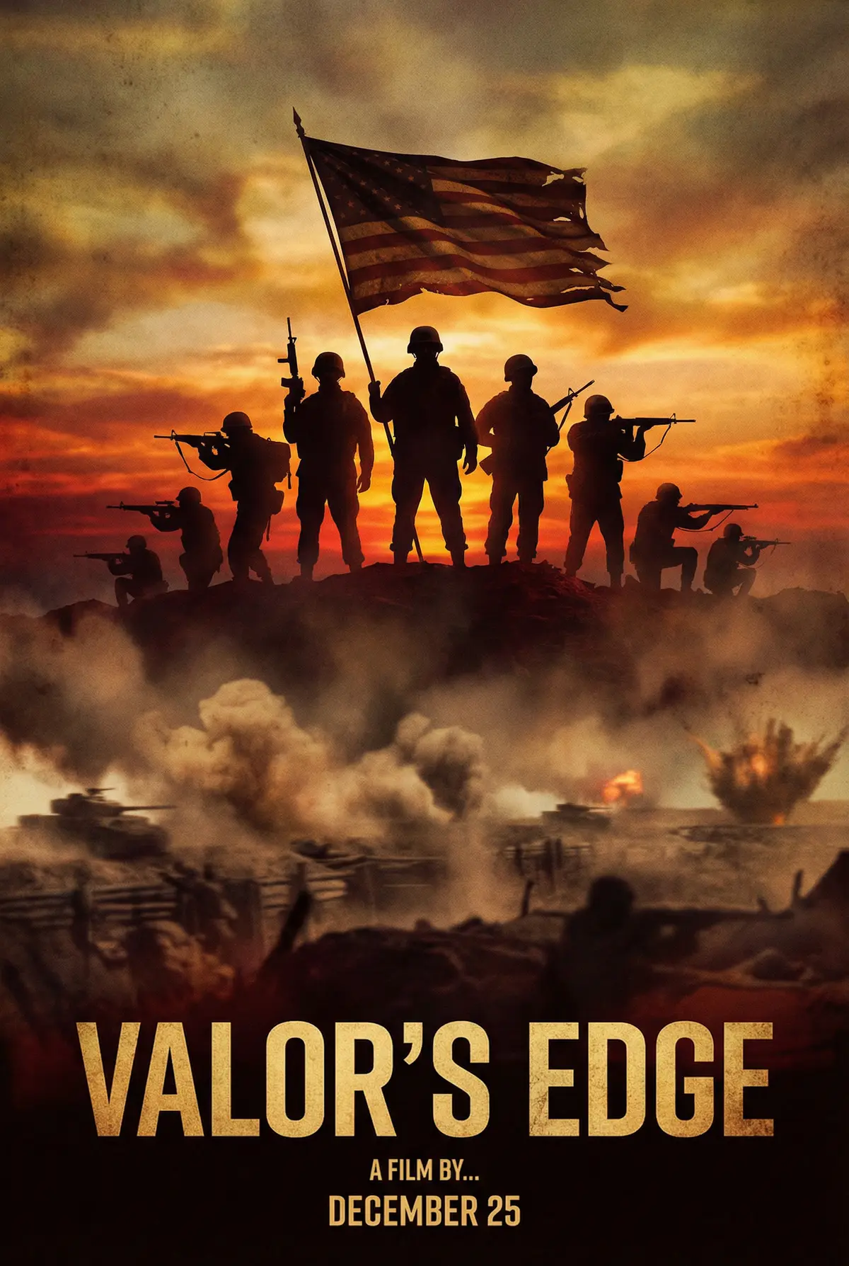 人妻 出品战争史诗片《铁血意志》电影海报